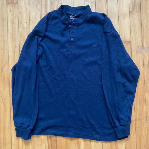 Woolrich Other - Woolrich Long Sleeve Henley Shirt Blue Textured Mens Size L